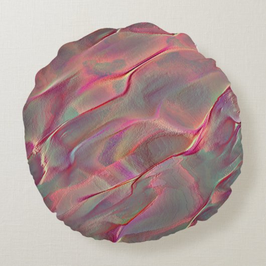 Virtuele steen in satijnen tint, perzik of levend  rond kussen (Achterkant)