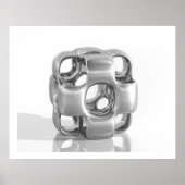 Virtuele structuur InCubed gepolijst aluminium Poster (Voorkant)