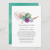 Virtuele Succulenten Bruiloft Ingekrompen Uitnodig Aankondiging (Voorkant / Achterkant)