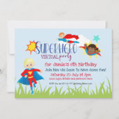 Virtuele superheld verjaardagsfeestje voor kindere kaart (Voorkant)