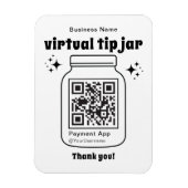 Virtuele Tip Jar met QR Code Magneet (Verticaal)