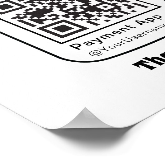 Virtuele Tip Jar met QR Code Poster (Hoek)