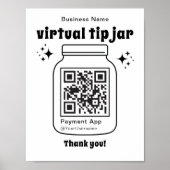 Virtuele Tip Jar met QR Code Poster (Voorkant)