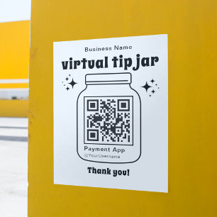 Virtuele Tip Jar met QR Code Poster