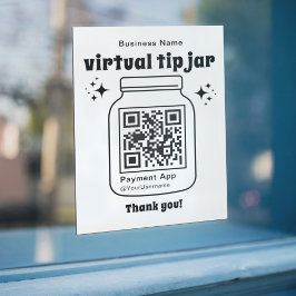 Virtuele Tip Jar met QR Code Raamsticker
