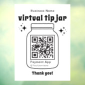 Virtuele Tip Jar met QR Code Raamsticker (Vel 3)