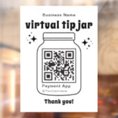 Virtuele Tip Jar met QR Code Raamsticker (Vel 2)
