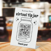 Virtuele Tip Jar met QR Code Reclamebord Met Voetstuk