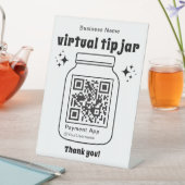 Virtuele Tip Jar met QR Code Reclamebord Met Voetstuk (Insitu)