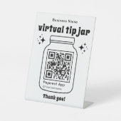 Virtuele Tip Jar met QR Code Reclamebord Met Voetstuk (Voorkant)