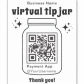 Virtuele Tip Jar met QR Code Sticker (Voorkant)