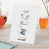 Virtuele tip Jar QR Code Pedestal Sign Reclamebord Met Voetstuk (Insitu)
