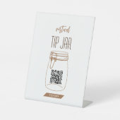 Virtuele tip Jar QR Code Pedestal Sign Reclamebord Met Voetstuk (Voorkant)