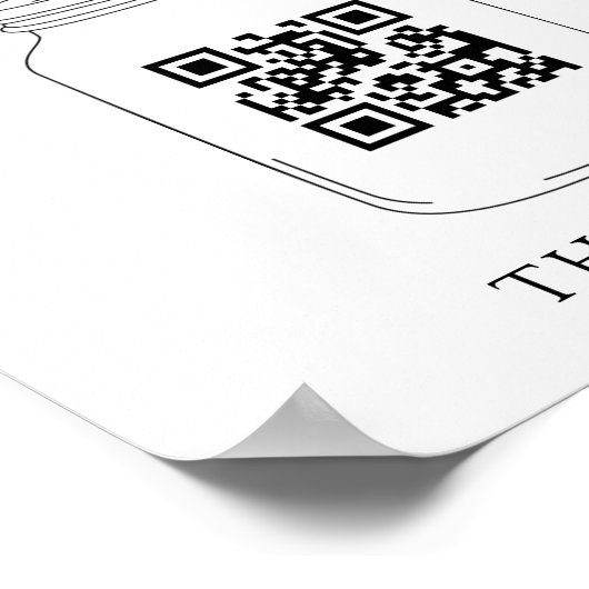 Virtuele tip Jar QR-code Tip je barstje Poster (Hoek)