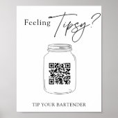 Virtuele tip Jar QR-code Tip je barstje Poster (Voorkant)