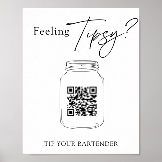 Virtuele tip Jar QR-code Tip je barstje Poster (Voorkant)