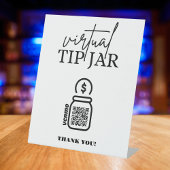Virtuele tip Jar QR-code Tip Uw Bartender Reclamebord Met Voetstuk