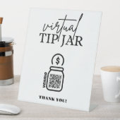 Virtuele tip Jar QR-code Tip Uw Bartender Reclamebord Met Voetstuk (Insitu)