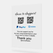 Virtuele tip per vierkante of codetonatie PayPal v Acryl Bord (Hoek)
