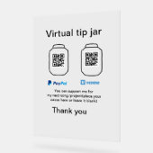 Virtuele tip per vierkante of codetonatie PayPal v Acryl Bord (Hoek)
