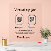 Virtuele tip per vierkante of codetonatie PayPal v Acryl Bord (Huwelijk)