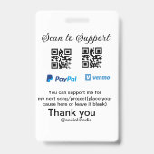 Virtuele tip per vierkante of codetonatie PayPal v Badge (Achterkant)