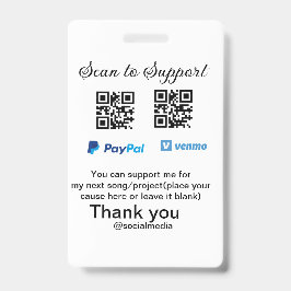 Virtuele tip per vierkante of codetonatie PayPal v Badge