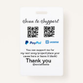 Virtuele tip per vierkante of codetonatie PayPal v Badge (Voorkant)