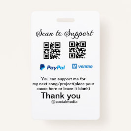 Virtuele tip per vierkante of codetonatie PayPal v Badge