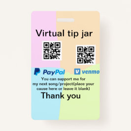 Virtuele tip per vierkante of codetonatie PayPal v Badge