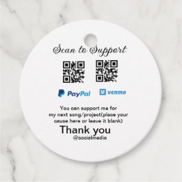 Virtuele tip per vierkante of codetonatie PayPal v Bedankjes Labels