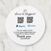 Virtuele tip per vierkante of codetonatie PayPal v Bedankjes Labels (Voorkant)