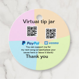 Virtuele tip per vierkante of codetonatie PayPal v Bedankjes Labels