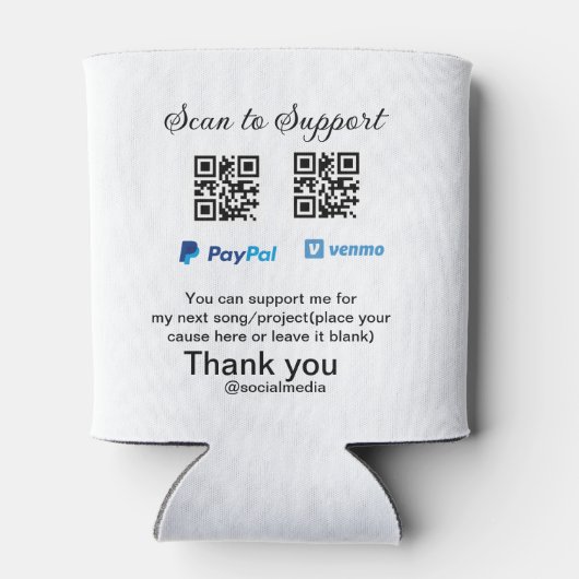 Virtuele tip per vierkante of codetonatie PayPal v Blikjeskoeler (Achterkant)