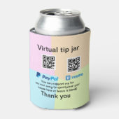 Virtuele tip per vierkante of codetonatie PayPal v Blikjeskoeler (Blikje Voorkant)