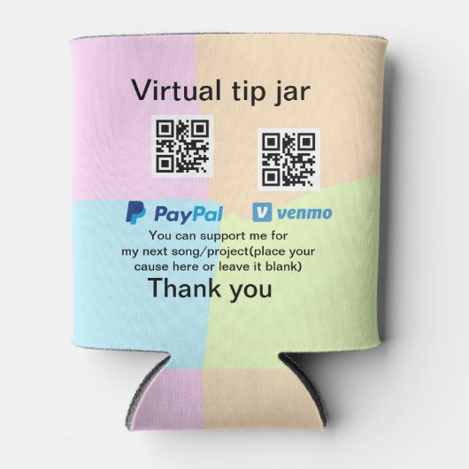 Virtuele tip per vierkante of codetonatie PayPal v Blikjeskoeler (Voorkant)