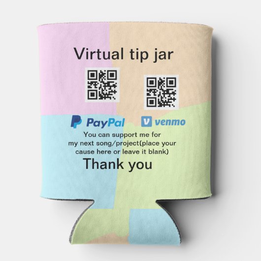 Virtuele tip per vierkante of codetonatie PayPal v Blikjeskoeler (Achterkant)