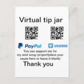 Virtuele tip per vierkante of codetonatie PayPal v Briefkaart (Voorkant)