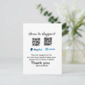 Virtuele tip per vierkante of codetonatie PayPal v Briefkaart (Staand voorkant)