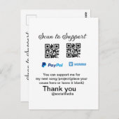 Virtuele tip per vierkante of codetonatie PayPal v Briefkaart (Voorkant / Achterkant)