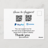 Virtuele tip per vierkante of codetonatie PayPal v Briefkaart (Achterkant)