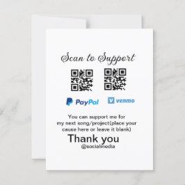 Virtuele tip per vierkante of codetonatie PayPal v Briefkaart