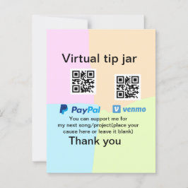 Virtuele tip per vierkante of codetonatie PayPal v Briefkaart