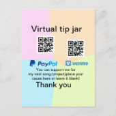 Virtuele tip per vierkante of codetonatie PayPal v Briefkaart (Voorkant)