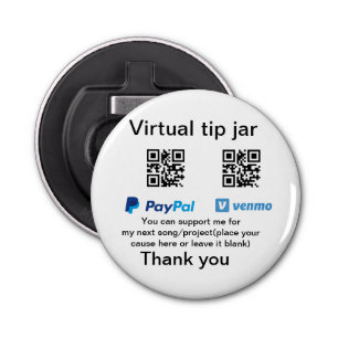 Virtuele tip per vierkante of codetonatie PayPal v Button Flesopener