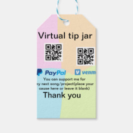 Virtuele tip per vierkante of codetonatie PayPal v Cadeaulabel