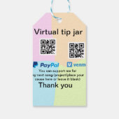 Virtuele tip per vierkante of codetonatie PayPal v Cadeaulabel (Achterkant)