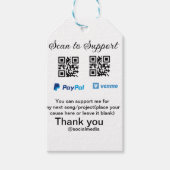 Virtuele tip per vierkante of codetonatie PayPal v Cadeaulabel (Voorkant)