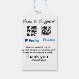 Virtuele tip per vierkante of codetonatie PayPal v Cadeaulabel