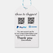 Virtuele tip per vierkante of codetonatie PayPal v Cadeaulabel (Achterkant)